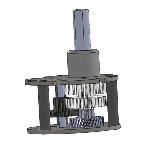 Top Notch All Metal DC Gear Motor 37GB Series showing internal gears for low speed performance and robotic automation.
