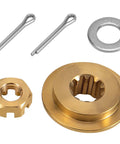 Outboard Propeller Installation Hardware Kit For 20 To 30HP Tohatsu And Nissan, 10 Spline Shaft, Includes Thrust Washer, Washer, Nut, And Cotter Pin