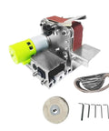 Ultra Compact Mini Electric Belt Sander With 4 Axis Variable Speed handheld power tool with motor, sanding belt, and accessories