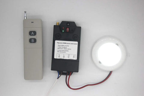 Ultra Long Range Wireless Remote Control Switch For AC 110V 220V Pumps Motors Lights Fans And More, High Power 3000W, 2000 Meters Range, Easy Install Transmitter And Receiver, 6600ft; remote, receiver, light setup