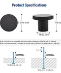 30 Pack Matte Black Cabinet Knobs And Drawer Pulls, Solid Zinc Alloy, 1.18 Inch Top Diameter, 0.5 Inch Base, 0.86 Inch Height, For Cabinets, Dressers And Closets, Durable Modern Hardware To Upgrade Your Cabinet Look. Product specifications with size and screw fit.