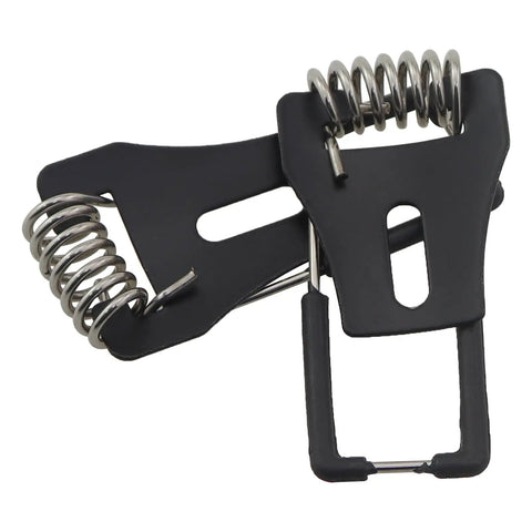 Guifeng 10PCS Black Cold Rolled Steel Metal Recessed Spotlight Spring Bracket Lighting Fittings close-up of spring clips.