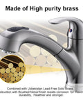 Brushed Nickel Kitchen Faucet With Pull Out Sprayer and solid brass construction against metal rods