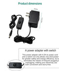 12V 1A DC Power Supply With On Off Switch AC 100 240V Input To DC 12V 6.2 Foot Cord 5.5 By 2.5mm Plug Plus Five Pro Tips For LED Strip Lights And Security Cameras black adapter with switch, 6.2 ft cord and plug