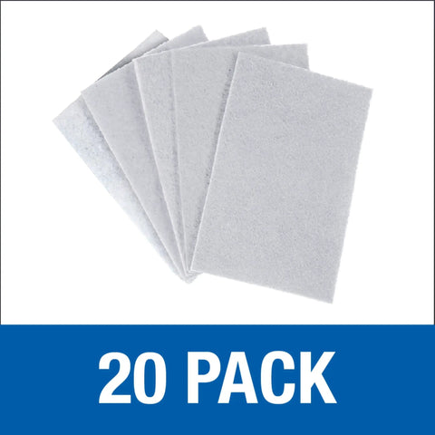 285WHT Nonwoven White Hand Pads 6 By 9 Inches Pack Of 20 For Polishing And Light Cleaning