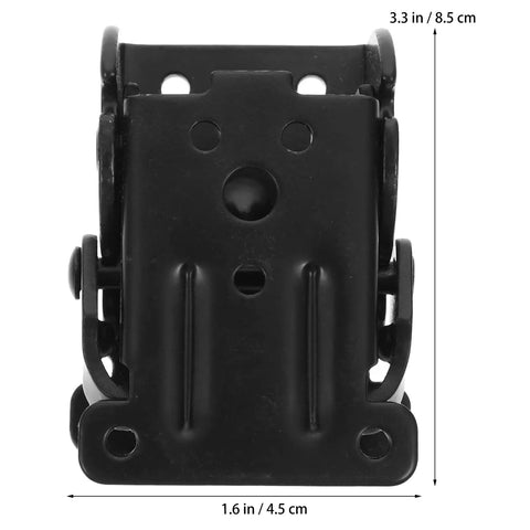 Heavy Duty Folding Cabinet Hinges Eight Piece Kit Smooth Swinging Action, black metal hinge front view, 3.3x1.6 inches.