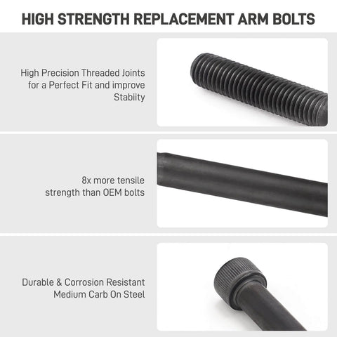 Close-up of high strength replacement bolts for Herman Miller Aeron Arm Bolts Replacement Kit With Hexagon Spanner, showing threaded joints.