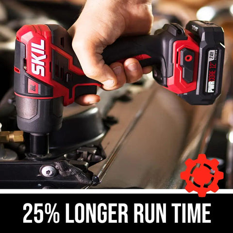 Brushless 12V 3 Eighth Inch Impact Wrench With PWR CORE 12 Battery Includes 2.0Ah Lithium Battery And PWR Jump Charger Compact Power For Tight Spaces Longer Run Time Lightweight Pro Grade Torque Performance