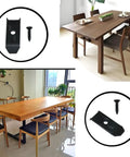 Heavy Duty Table Leaf Leveler Kit With Weather Resistant Screws Beefy Furniture Hardware For Expanding Dining Tables And Desk Setup Smooth Install Black 12 Pack with connector and screw.