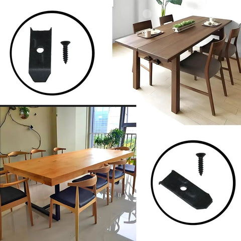 Heavy Duty Table Leaf Leveler Kit With Weather Resistant Screws Beefy Furniture Hardware For Expanding Dining Tables And Desk Setup Smooth Install Black 12 Pack with connector and screw.