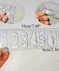 Premium Uppercase Letter Template Routing Guide With Rock Solid Acrylic Stencil For Woodworking And Sign Making Plus Dope Diy Craft Projects Featuring Killer Engraving Precision That Works Smoothly With Standard Quarter Inch Router Bits, clear acrylic stencil in hand.