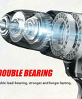 Rock Solid Badass Brushless Hammer Drill Cordless Impact Screwdriver with double bearing for enhanced durability.