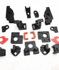 Rock Solid Trident 3D Printer Gantry Parts Kit Slick Aluminum Alloy CNC Machined Hardware Black Red Finish components layout
