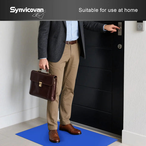 Person standing on Top Shelf Sticky Floor Mats At 24 By 36 Inches With Five Packs Providing Straight Up Dust Control And Quick Peel Sheets That Knock The Grit Right Out Whenever You Need It.