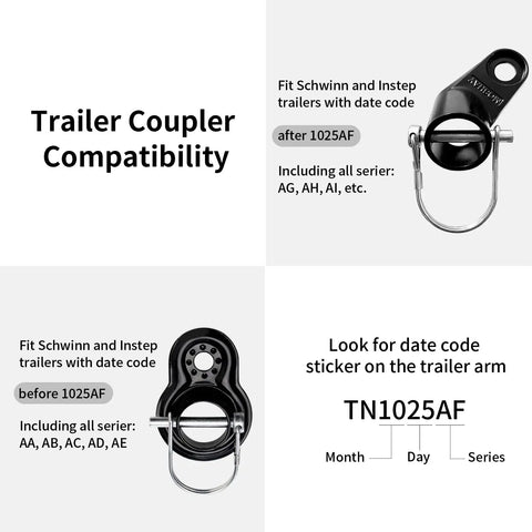 Compatibility chart for Upgraded Bike Trailer Coupler Attachment Angled Elbow For Instep And Schwinn Trailers Universal Bicycle Trailer