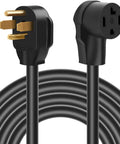Close-up of a 50 Foot 30 Amp N14-30P To N14-30R Dryer And EV Charging Extension Cord, 4 Prong STW 10 Gauge, 125V/250V