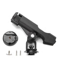 Beefy Kayak Rod Holder With 360 Degree Adjustable Lock, T Shaped Screw Or Track Mount On Rail, Works For Kayaks Canoes And Fishing Boats, Heavy Duty ABS Fishing Pole Holder For Anglers; black ABS rod holder with mount screws