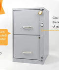 2 Drawer File Cabinet Locking Bar With Cobalt Drill Bit Included, Easy 5 Minute Install, Rock Solid 16 Gauge Steel, Gray Powder Coat