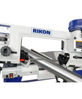 Top Notch 4X6 Metal Cutting Bandsaw With A Badass 3/4HP Motor And Slick Dual Vertical Horizontal Setup For Nailing Precision Cuts Under Any Shop Pressure showing control panel and cutting mechanism.