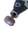Top Tier 20 Pack Abrasive Flap Wheel Sanders With 80 Grit for grinding and polishing wood, metal, plastic surfaces, featuring aluminum oxide.