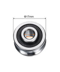 4 Pack SG15 U Groove Track Guide Bearings 5x17x8mm U Groove Roller Wheel GCr15 Chrome Steel Bearings ABEC3 Sealed Shields