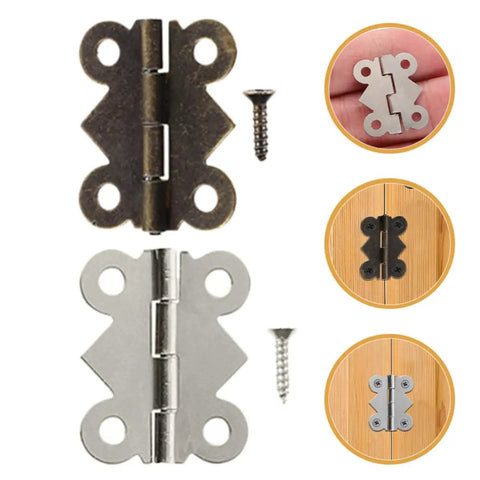 20 Pack No-Fuss Vintage Butterfly Hinges For Cabinets And Small Wood Boxes Iron Material Sturdy Easy Install Hardware set