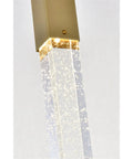 Top Shelf Modern Ceiling Pendant Light Featuring 16 Bright Crystal Accents In Sleek Satin Gold Finish For Killer Indoor Home Decor And Contemporary Room Makeover Vibes, close-up of crystal bar.