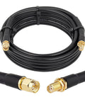 Beefy 10 Foot SMA Male To SMA Female Coax Extension Cable 50 Ohm KMR240 Ultra Low Loss RF Coax Cable coiled with connectors shown