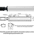 Heavy Duty Linear Stage With Ball Screw Linear Guide CNC Actuator Slide Table For Precision Motion 1300mm Stroke, CAD view