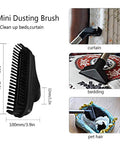Mini dusting brush from Must Have Versatile Vacuum Attachments Kit For 32mm And 35mm Vacuums with size dimensions in use on bedding, curtain, pet hair.