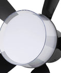 Fafeicy Ceiling Fan Lamp with Light, Dimmable 3 Color Temperatures Quiet, close-up view of the light fixture with sleek design.