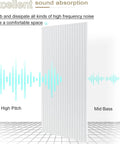 High Density Acoustic Foam Wall Panels 48 By 24 Inches sound dampening tiles for home studio showing sound waves with white finish.