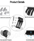 Bottom Mounted LED Light Bar Brackets Kit 2 Pack Adjustable Universal Slide Base Mounts details with screws and aluminum brackets