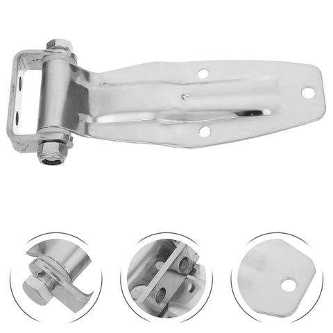 Beefy Stainless Steel Truck Side Door Hinge For Cargo Containers And Trailers, Heavy Duty Rear Or Side Door Replacement With High Load Capacity And Smooth Operation, 8x3.8x1 Inch For Long Haul, shiny metal hinge