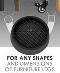 3X3 Inch Round Rubber Caster Cups Gripper Non Slip Furniture Pads Anti Skid Floor Protectors For Beds Couches Tables And Chairs Black Pack Of 4 No Slippage On Wood Or Tile Floors.