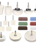 Pro Grade Drill Buffing Wheel Kit with 19 Piece Polishing Set featuring 6 polishing compounds and various felt wheels.