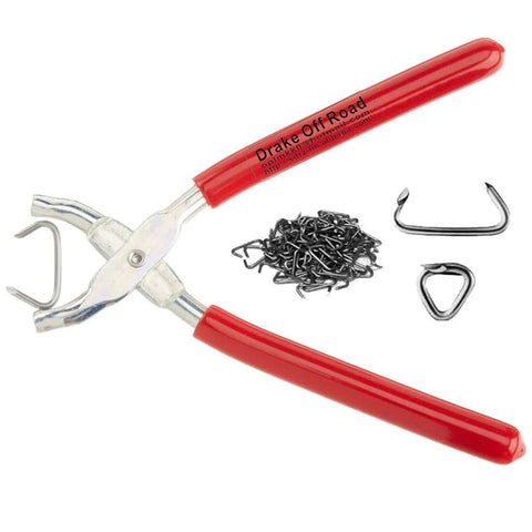 Pro Grade Auto Upholstery Hog Ring Installation Kit With Pliers 100 Piece Ring Set