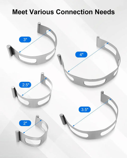 Heavy Duty Stainless Steel Exhaust Clamp Set 2 To 4 Inches Quick Fix Band Clamps For Welding Fabrication Multiple Sizes Display
