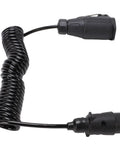 Coiled Trailer Plug Adapter 7 Pin To 13 Pin Socket 9.84 Foot RV Extension Cable For Trailers Campers And Vans With Stable Power Transmission And Easy Hookups, black