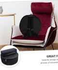 Heavy Duty Oxford Cloth Drum Gig Backpack With Rock Solid Adjustable Padded Straps And Hella Spacious Storage For Go Anywhere Drum Kit Gear And Cymbals on chair.
