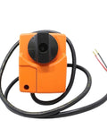 Kickass Ventilation Rotary Actuator 24 Volt Ac Dc Motor 2Nm Torque smooth operation and heavy duty build, showing orange casing and wires.