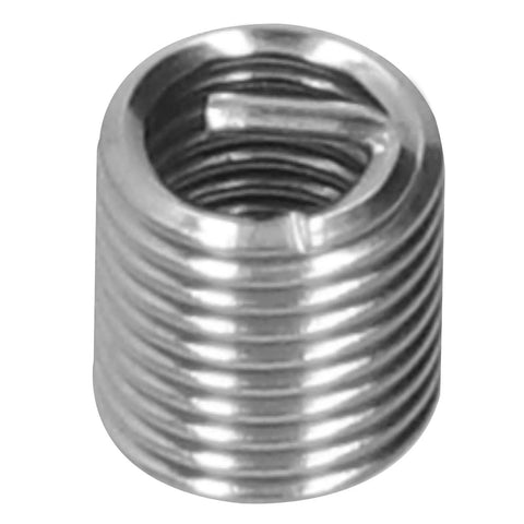 Close-up of a 100 Pack M6 X 1 Thread Repair Inserts Stainless Steel Metric Thread Sleeves for Damaged Holes, Easy Install
