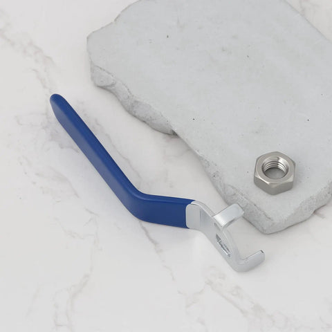 2 Pack Quarter Turn Lever Handles 10x6mm With M10 Nuts For DN25 Ball Valve durable metal lever with blue grip on marble