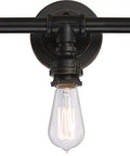 Restoration Three Light Vanity Light From Iron Collection In Bronze Dark Finish with ST19 bulbs for industrial bathroom style