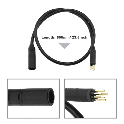 9 Pin Electric Bike Motor Extension Cable Female To Male Connector For Front Or Rear Hub Waterproof E Bike Wire 600mm Length Versatile Ebike Plug And Play Accessory For Smooth Motor Power And Easy Installation