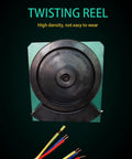 Heavy Duty Wire Twister Machine For Copper Recycling showing a twisting reel and colorful twisted wires.