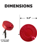 Dimensions of 15 Foot Hand Crank Drain Auger With Pistol Grip For Small To Medium Household Drains, 5.3-inch diameter top view