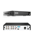 Front and rear view of Boss Grade 8 Channel CCTV DVR With H265 Plus And AI Motion Detection For People And Vehicles Remote Access
