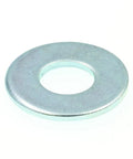 Flat washer, zinc-plated steel, 3/8 in ID x 1 in OD (top view)
