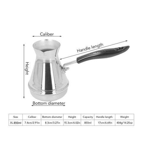Turkish Coffee Pot 2 Pack With Easy Pour Spout For Stovetop Brewing And Melting Butter Stainless Steel Coffee Maker Design
